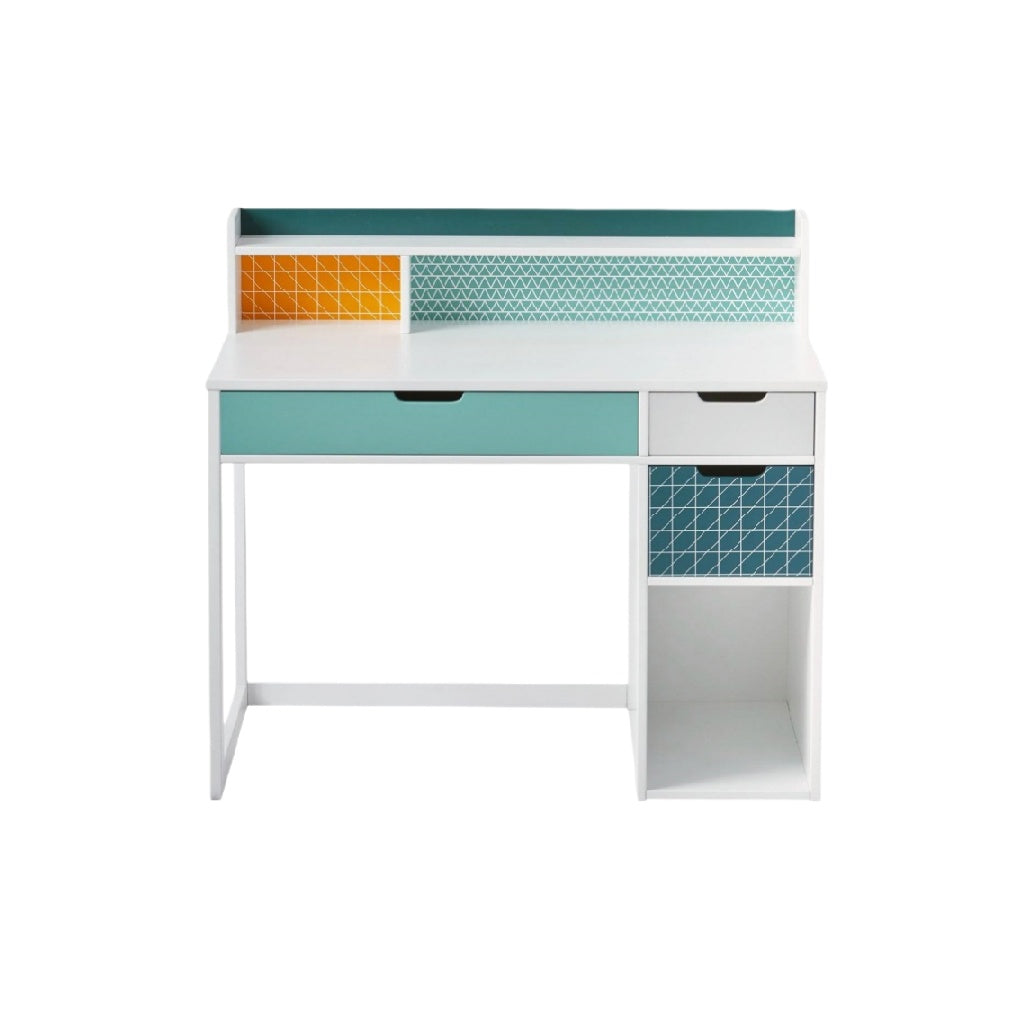 Bureau de travail avec rangement en MDF et peinture - 120 x 60 x 75