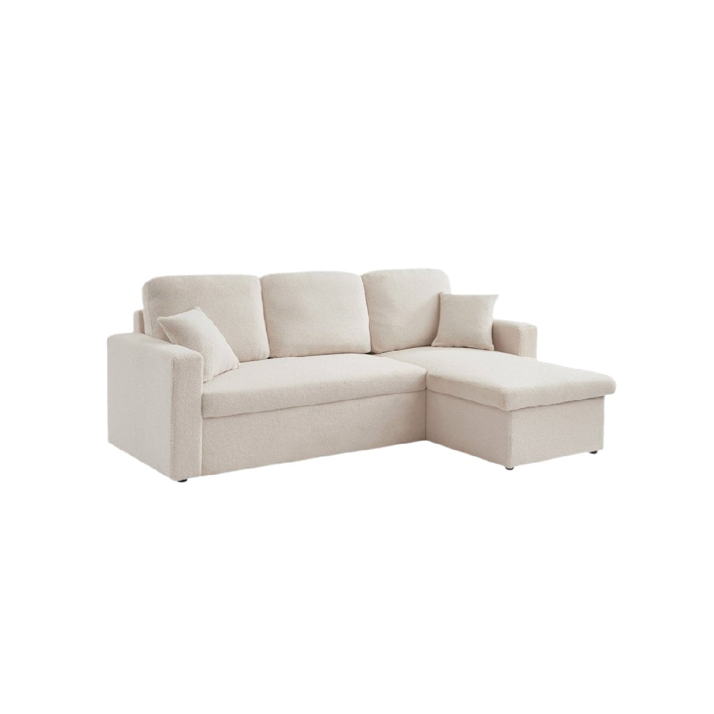 Canapé d'angle convertible en tissu pour salon - 200 x 90 x 85
