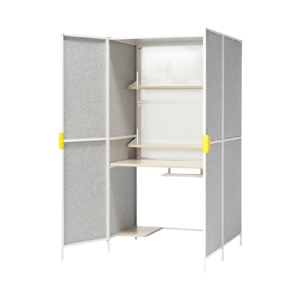 Cabine de travail modulable pour bureau en panneaux acoustiques - 80 x 60 x 150