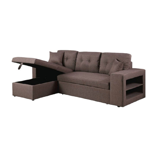 Canapé d'angle avec coffre de rangement en tissu - 约 200 x 90 x 85
