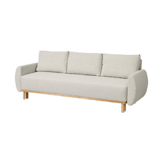 Canapé en tissu pour salon avec accoudoirs en bois - 180 x 85 x 75